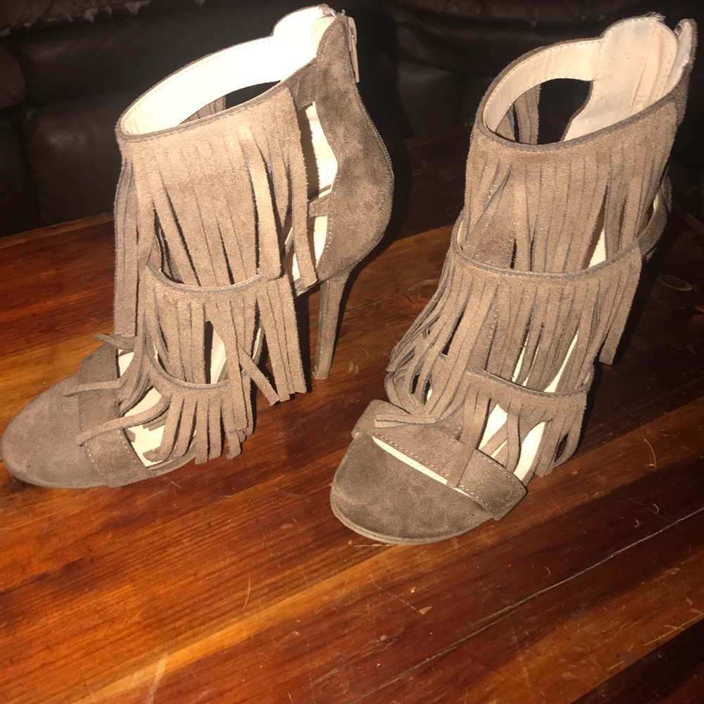fringe heels size 8